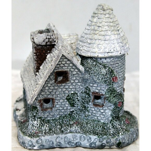 JSNY Resin Winter Gray Brick Cottage House Display Decor Christmas Flowers - Picture 2 of 7